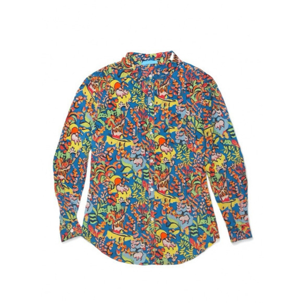 J. MCLAUGHLIN Lois Freshfield button‎ down Blouse M Bold Animal Print Career